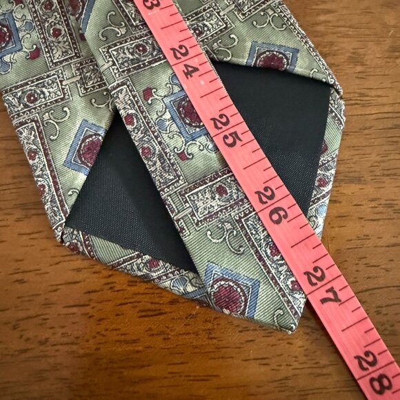 Lot Of 2 Vintage Etienne Aigner All Silk Neckties Floral Geometric Patterns USA - Picture 6 of 15